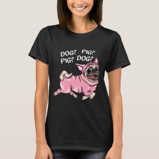 犬の豚の両方のおもしろいつながり Tシャツ