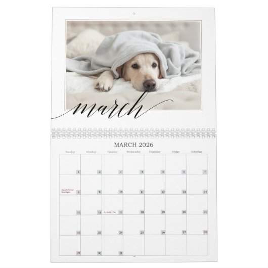 犬の贈り物パパ|家族の思い出の写真 カレンダー (3月 2026)