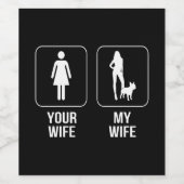 犬の贈り物 |あなたの妻 – 私の妻ブルドッグフランスの ワインラベル (シングルラベル)