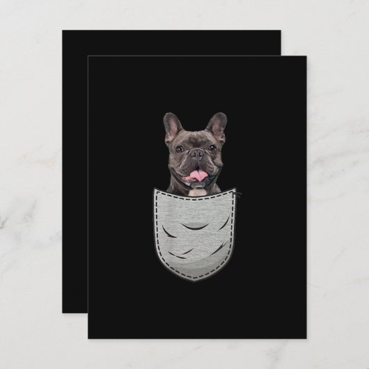 犬の贈り物|かわいいブルドッグフランスの愛犬家 サンキューカード (正面/裏面)