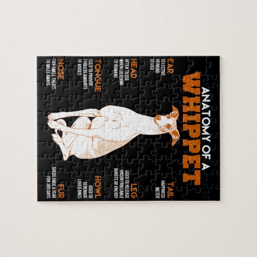 犬の贈り物 |ウィペット犬の贈り物の構造おもしろい学 ジグソーパズル (横)