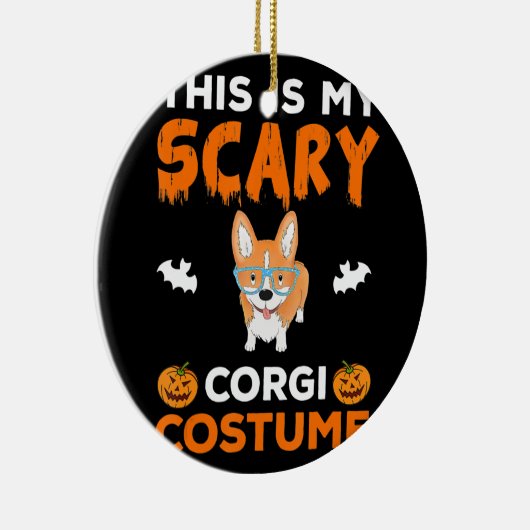 犬の贈り物 |コーギの衣装おもしろい犬ハロウィーン セラミックオーナメント (右)