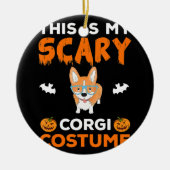 犬の贈り物 |コーギの衣装おもしろい犬ハロウィーン セラミックオーナメント (正面)