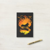 犬の贈り物 |コーギシルエットカボチャのハロウィーン ポストイット (デスク上)