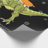 犬の贈り物 |コーギTレックス恐竜のクリスマス ラッピングペーパー (角)