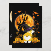 犬の贈り物 | ハロウィンのコーギー 招待状 (正面/裏面)