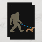 犬の贈り物 |ビッグフット歩くダックスフント シーズンカード (正面/裏面)