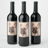 犬の贈り物 |フランスの顔不良のブルドッグ ワインラベル (ボトル)