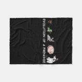 犬の贈り物|フランス語の進化 フリースブランケット (正面(横))