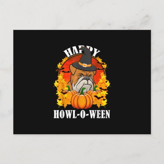 犬の贈り物 |ブルドッグのハロウィンギフト愛犬家 シーズンポストカード (正面)