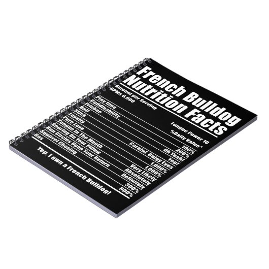 犬の贈り物 |ブルドッグフランスのの栄養の事実 ノートブック (左側)