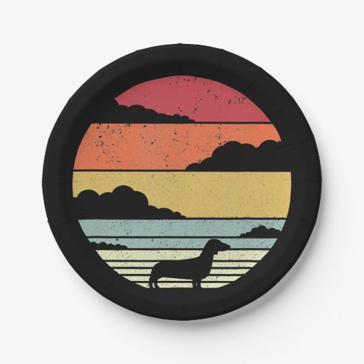 犬の贈り物 |ヴィンテージダシュントスタイルギフトアイディア ペーパープレート (正面)