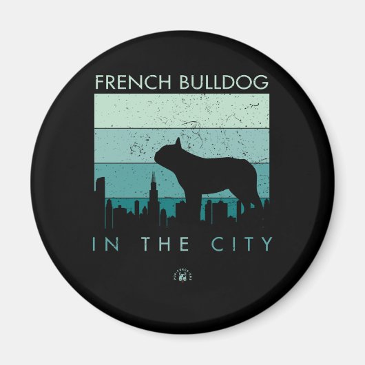 犬の贈り物 |市フランスののブルドッグ マグネット (正面)