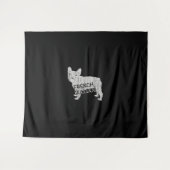 犬の贈り物 |激しフランスのいブルドッグ タペストリー (正面(横))