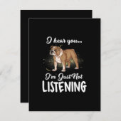 犬の贈り物|英語のブルドッグ聞こえな聞い サンキューカード (正面/裏面)