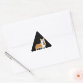 犬の贈り物 |面白いハロウィーン幽霊カボチャ犬 三角形シール (封筒)