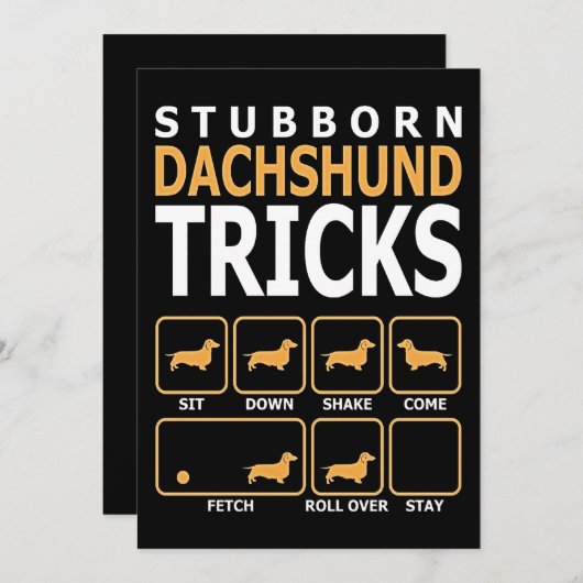 犬の贈り物 |頑固なダシュントのトリック サンキューカード (正面/裏面)