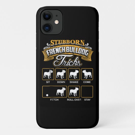 犬の贈り物 |頑固なフランスのブルドッグのトリック Case-Mate iPhoneケース (裏面)