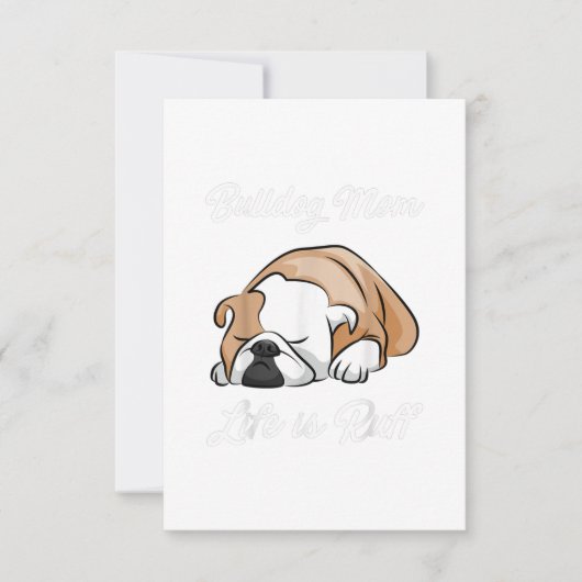 犬の贈り物 | Bulldog Mom Life Is Ruff 出欠カード (正面)