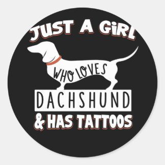 犬の贈り物 | Dachshundを愛する女の子 ラウンドシール