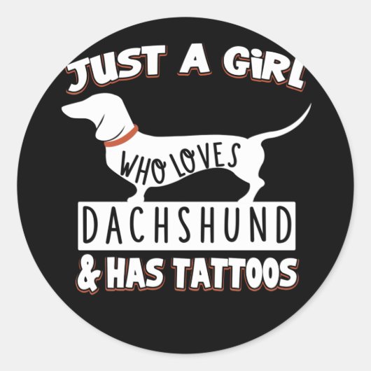 犬の贈り物 | Dachshundを愛する女の子 ラウンドシール (正面)