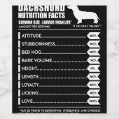 犬の贈り物 | Dachshund栄養事実 ワインラベル (シングルラベル)