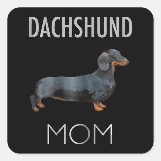 犬の贈り物 | Dachshund Mom Dog スクエアシール (正面)
