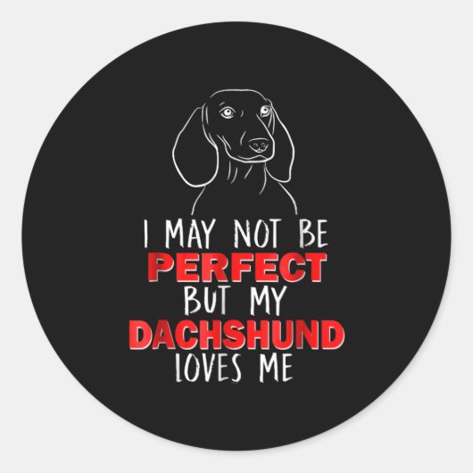 犬の贈り物 | My Dachshund Loves Me ラウンドシール (正面)