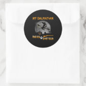 犬の贈り物 | My Dalmatian Rides Shotgun ラウンドシール (バッグ)
