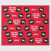 犬の赤いシルエット ラッピングペーパー (フラット)