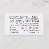 犬の赤い毛布、ペット養子縁組イベント広告ズ 名刺 (裏面)