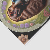 犬の赤い白のセッターフローラアートワーク 薄葉紙 (詳細)