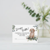 犬の赤ちゃんシャワーおむつラッフル エンクロージャーカード (スタンド正面)