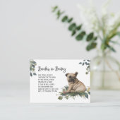 犬の赤ちゃんシャワーかわいいパグ子犬のブックリクエスト エンクロージャーカード (スタンド正面)