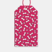 犬の赤と白骨 ギフトタグ (正面)