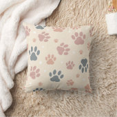 犬の足あとパターン – ペット好きへの楽しいギフト クッション (ブランケット)
