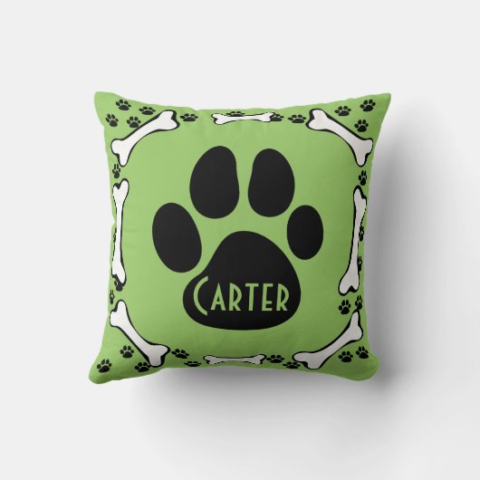 犬の足および犬用の骨の枕 クッション (裏面)