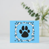 犬の足および犬用の骨 ポストカード (スタンド正面)