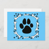 犬の足および犬用の骨 ポストカード (正面/裏面)