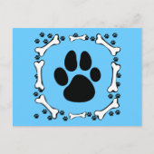 犬の足および犬用の骨 ポストカード (正面)