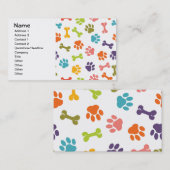 犬の足かわいいクール動物のガーリーファッションパターン 名刺 (正面/裏面)