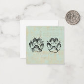 犬の足がヴィンテージアートミントグリーンカラーを印刷 ノートカード (正面/裏面インサイチュ)