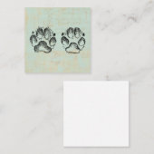 犬の足がヴィンテージアートミントグリーンカラーを印刷 ノートカード (正面/裏面)