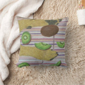 犬の足とキウイの枕 クッション (ブランケット)