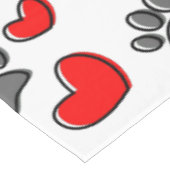 犬の足とハートスケッチ テーブルクロス (アングル)