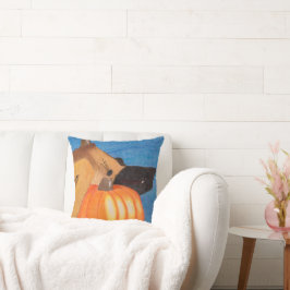犬の足とパンプキンの枕 クッション