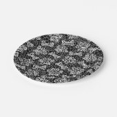 犬の足とボーンズフェイクレースアートプリント ペーパープレート (アングル)