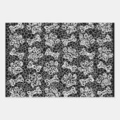 犬の足とボーンズフェイクレースアートプリント ラッピングペーパーシート (正面2)