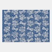 犬の足とボーンズフェイクレースアートプリント ラッピングペーパーシート (正面3)