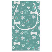 犬の足と休日のボーンパターン スモールペーパーバッグ (裏面)